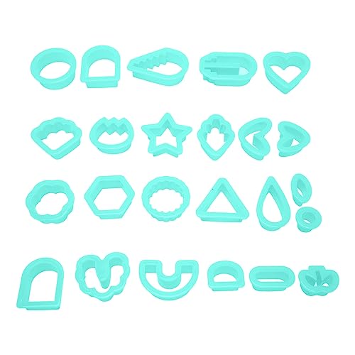 24 Stück Polymer Tonschneider Set, DIY Ton Ohrringschneider Tonwerkzeuge Set Accessoires für Kuchen Kerzenschmuck Schmuck (Mint Green) von Tomotato