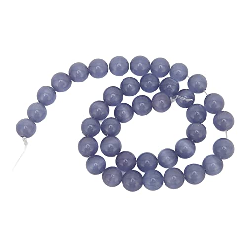 40 Stück Katzenaugen Perlen, 10mm Runden Losen Edelstein Stein Abstandssperlen für Schmuckherstellung DIY Armbänder Halsketten (Licht violett) von Tomotato