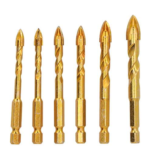 6 Stück Carbide Burr Set, Carbide Hex Shank Bohrwerkzeug, Cross Speerspitzenbohrer für DIY Mühl Polishing Ceramic Marmorglas von Tomotato