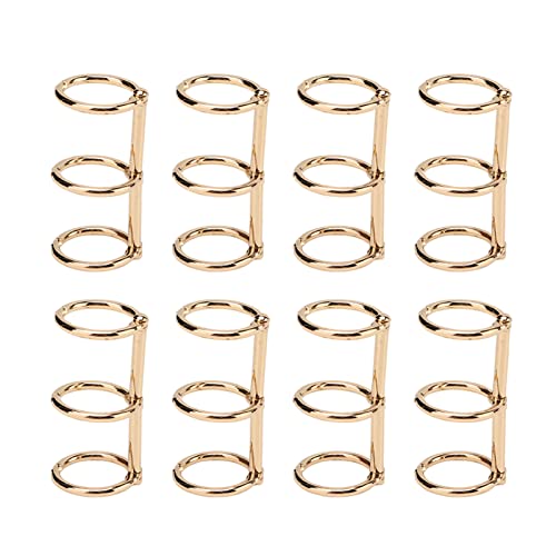 8 Stück 3 Loch Binder Ringe, Metall lose Blatt Binder Buch Ringe Wiederverwendbare Buch Notebook Ringe für Büro Schule Hause Familie DIY Reisetagebuch Fotoalbum(Gold) von Tomotato