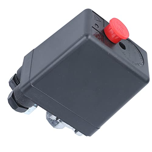 Tomotato Druckschalter Kompressor, 72,5–175 PSI, Einloch Luftkompressor, 220V, G1/4 Zoll, Schwarz, Ein-Knopf-Steuerung, Mechanischer Druckschalter, EIN-EIN-AUS von Tomotato