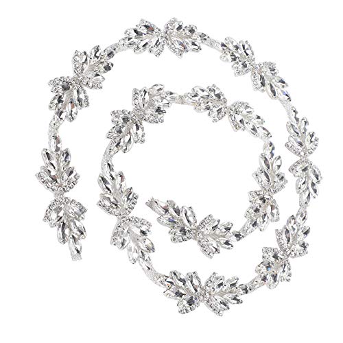 Harz Kristall Applikation, Strass Brautbesatz Nähen Basteln Künstliche Diamantkette Glitzernde Strass Applikation für Hochzeitsfeier(3cm Weiß) von Tomotato