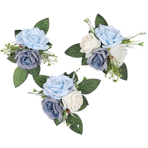 Kuchen Topper Blumenkuchen Dekorationen Künstliche Blumenarrangement Hochzeits Geburtstagsfeier Kuchen Dekoration für Frauen Mädchen (Blau) von Tomotato