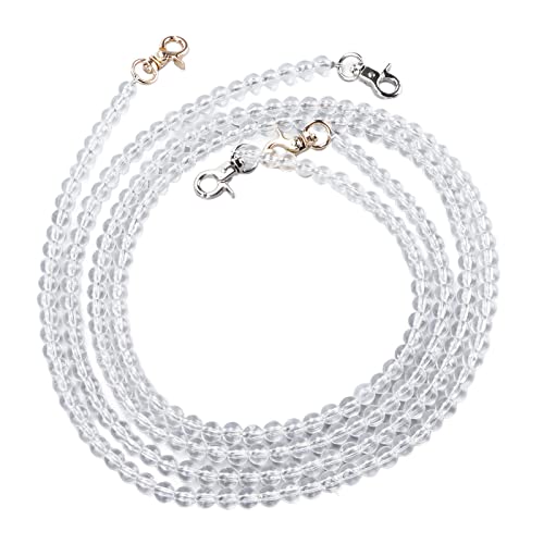 Perlen Geldbeutelgurt, 8mm Transparente Acryl Perlen Strangkette für Bag Mobiltelefon Schmuckzubehör (1.2m / 3.9ft) von Tomotato