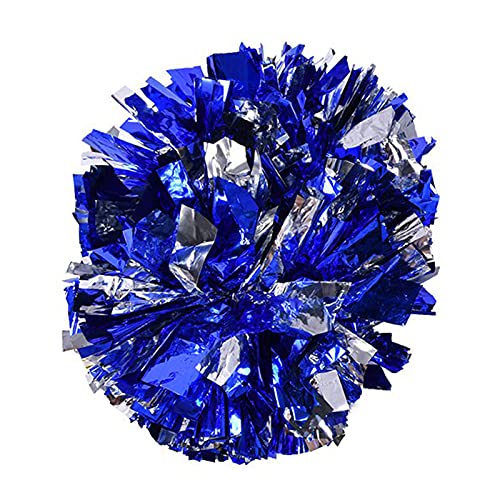 Pompons, Cheerleading Pom Poms, Cheerleader Cheering Squad Pompons Mit Griff Cheering Squad Handblume für Erwachsene, Mannschaft Schule Sport Spiel Tanzparty (Silber+Blau) von Tomotato
