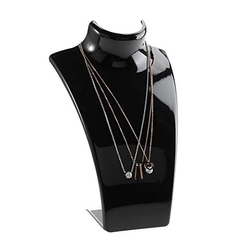 Tomotato Schmuckständer Büste, Acryl Kettenhalter Halskette Büste Display Halter Schmuck Display Rack Tabletop Schmuckbüste für Halsketten Anhänger (Schwarz) von Tomotato