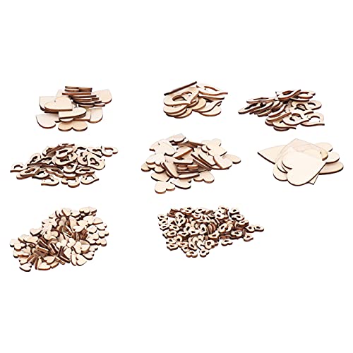 Tomotato, 400 Stücke Dekorative Holzherzen mit Loch, Natürliche Herzförmige Holzspäne für Hochzeitsdekoration, Bastelprojekte, Kinderzimmer und Festdekoration von Tomotato