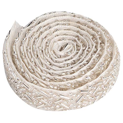 Tomotato 1 Yard Perlenband, Spitzenband für Hochzeit, Brautkleid, Party, Kleidung, Nähen Dekoration Zubehör(D) von Tomotato