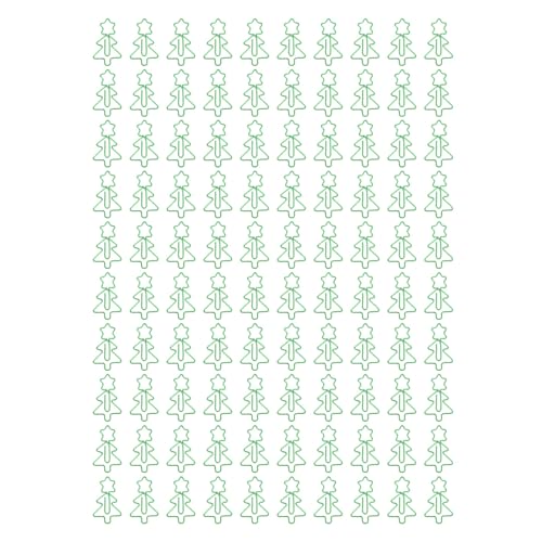 Tomotato 100Stk Kreative Büroklammern, Weihnachtsbaumform aus Metall für Heimbüro Schule, Organizer Clips für Dokumente Zeichenpapier Designer von Tomotato