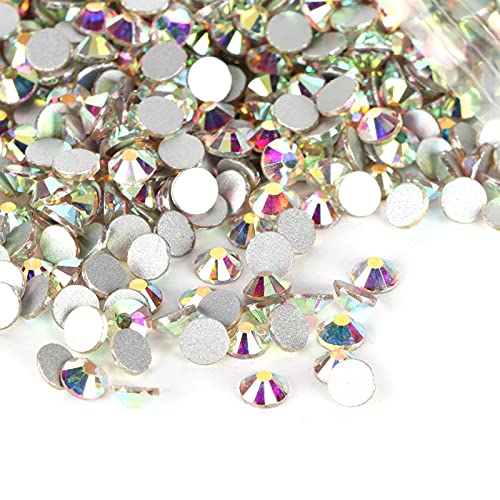Tomotato 1440 Stück Hotfix Strasssteine ​​mit Flacher Rückseite, SS20 5mm Flache Rückseite Kristall Strasssteine Runde Glas Edelsteine ​​für Bastelarbeiten, Nägel, Kleidung, Schuhe(AB-Farbe) von Tomotato