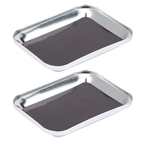 Tomotato 2 Stück RC Reparatur Schraubenablage 105x85mm RC Modell Allgemeine Reparatur Schraubenablage mit Magnetpad, Aluminium Schraubenwerkzeuge Stand für RC Auto LKW Buggy Trucks Modell(Silber) von Tomotato