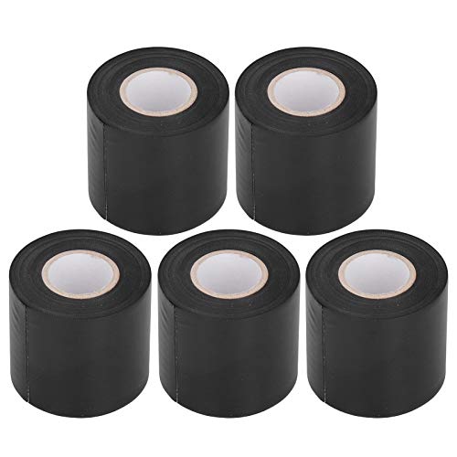 Tomotato 5 Rollen Klimaanlage Rohrband, PVC Klimaanlagen Rohrbinderiemen Klebeband, 6cm Breite Ölbeständiges Rohr Schutz Wickelbänder für Kältemittelleitungen, Wärmepumpe(Grau) (Schwarz) von Tomotato