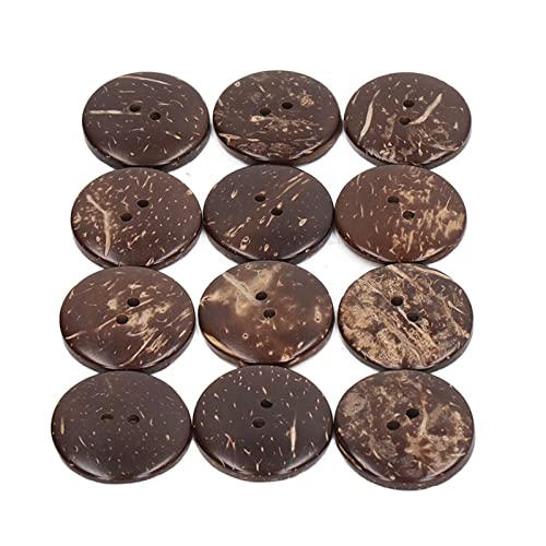 Tomotato 50 Stück Holzknöpfe, 25mm Kokosnus Schale Holzknöpfe 2 Löcher Runde Knöpfe mit Kokosnussstruktur für DIY Kleidung, Nähen, Basteln, Dekorativ Tomotato 50 Stück Holzknöpfe, 25mm Kokosnus Schale Holzknöpfe 2 Löcher Runde Knöpfe mit Kokosnussstruktur für DIY Kleidung, Nähen, Basteln, Dekorativ von Tomotato