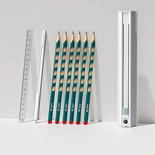 Tomotato Federmäppchen mit sechseckigem Design, Multifunktionaler Stiftehalter mit ausziehbarer Schublade, Abnehmbarer Spitzer und Radiergummi, ABS-Material, inklusive 10 Minen und (W-1) von Tomotato