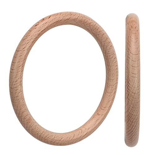 Tomotato Holzringe, 10 Stück Natürliche Holzringe Makramee Ringe Glatte Holzringe Massive Holzringe für Verbindungsstücke Schmuckherstellung (10CM) von Tomotato