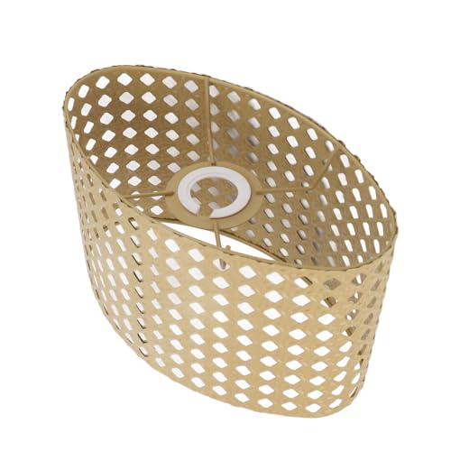 Lampenschirm aus Metall, E27 E14 Hohler Ovaler Lampenschirm aus Eisen, Metallgravur Lampenschirm Vintage Tischlampenschirm für Tisch Nachttisch Kronleuchter Wandlampe, 9,1 X 5,7 Zoll(Gold) von Tomotato