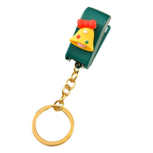 Tomotato Mini-Heftgerät Tragbar Kompakt, 10 Blatt Kapazität Manuelle Tischheftmaschine mit Schlüsselanhänger, Kunststoff und Metall für Büro, Schule, zum Weihnachtsfest (Weihnachtsglocken) von Tomotato
