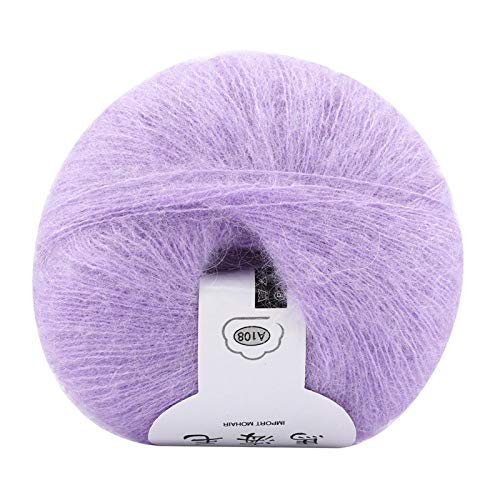 Mohair Garn, Weich Handstrickgarn zum Stricken mit einem Haken, Flauschige Mohairwolle Knäuel für Selbstgemachte Hüte, Pullover, Schals, Kleidung und Bastelprojekte(Violett) von Tomotato