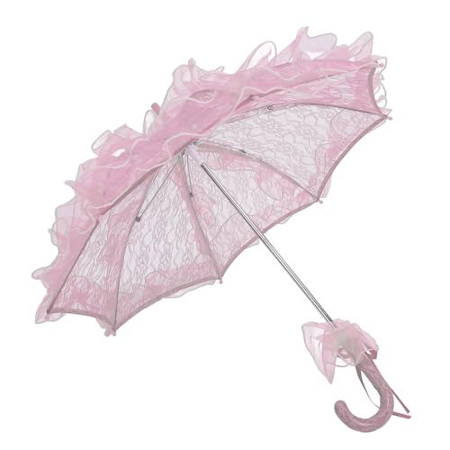Tomotato Vintage Spitzen-Sonnenschirm, Gothic Spitzen Blumen Regenschirm Hochzeit Braut-Spitzenschirm für Hochzeit Feier Fotografie Prop Regenschirm(Rosa) von Tomotato