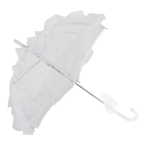 Tomotato Vintage Spitzen-Sonnenschirm, Gothic Spitzen Blumen Regenschirm Hochzeit Braut-Spitzenschirm für Hochzeit Feier Fotografie Prop Regenschirm(Weiß) von Tomotato