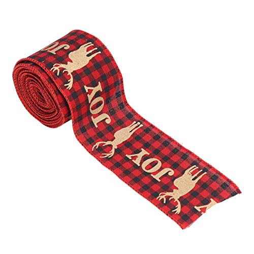 Tomotato Weihnachtsband, 5,4 Yard DIY Geschenkband mit Weihnachtsmuster, Stoff, Dekoration für Geschenkverpackung, Weihnachtsbaum, Tischdeko, Bastelprojekte, Partydekoration (G) von Tomotato