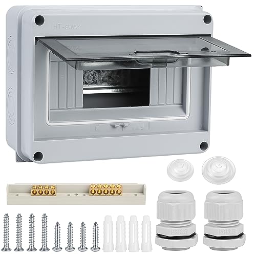 Aufputz-Sicherungskasten, Verteilerkasten, Aufputzmontage, kleiner Verteilerkasten, IP65, 1 Reihe, 8 Module, Feuchtraum, Aufputzverteiler, mit Klemme, für Außenbereich, Garten, Bauernhof, Laden Aufputz-Sicherungskasten, Verteilerkasten, Aufputzmontage, kleiner Verteilerkasten, IP65, 1 Reihe, 8 Module, Feuchtraum, Aufputzverteiler, mit Klemme, für Außenbereich, Garten, Bauernhof, Laden von Tomoyuki