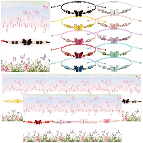 Tondiamo 20 Sets Schmetterlings-Partygeschenk für Mädchen, Schmetterlings-Strass-Perlen, Armbänder, verstellbar, mit Dankeschön, flattern mit Karte, Freundschaftsarmbänder für Feen-Party, Geburtstag Tondiamo 20 Sets Schmetterlings-Partygeschenk für Mädchen, Schmetterlings-Strass-Perlen, Armbänder, verstellbar, mit Dankeschön, flattern mit Karte, Freundschaftsarmbänder für Feen-Party, Geburtstag von Tondiamo