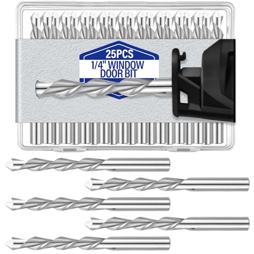 Tondiamo 25 Stück 0,64 cm Bohrer, Trockenbau-Schneid-Bit, HSS-Spiralbohrer, Fräser-Werkzeuge, schneiden Fenster- und Türöffnungen im Trockenbau zur Verwendung mit Spiralsäge von Tondiamo