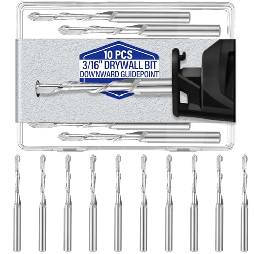 Tondiamo 25 Stück Trockenbau-Fräser-Bits, 3/16 Trockenbau-Bohrer, Schneid-Bits, M2-Geschwindigkeitsstahl, spiralförmiger nach unten gerichteter Fräserausschnitt, Drehführungspunkt, Bohrwerkzeug Tondiamo 25 Stück Trockenbau-Fräser-Bits, 3/16 Trockenbau-Bohrer, Schneid-Bits, M2-Geschwindigkeitsstahl, spiralförmiger nach unten gerichteter Fräserausschnitt, Drehführungspunkt, Bohrwerkzeug von Tondiamo