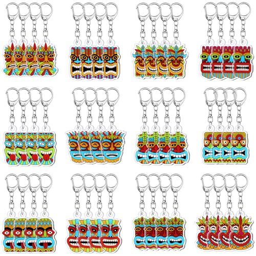 Tondiamo 48 Stück Frühling Sommer Party Favors Schlüsselanhänger Geschenke Teeparty Groovy Casino Surfboard Tiki Schlüsselanhänger Bulk, Pastellfarben., Einheitsgröße von Tondiamo