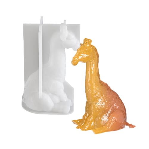 Tone Fun 3D-Giraffen-Silikonform für Epoxidharz für Heimwerker, Desktop-Dekorationen, Harz-Kunst, Kunsthandwerk, Kerzen, Rucksackanhänger, Schlüsselanhänger usw. (7,4 x 4,9 x 4,3 cm) von Tone Fun