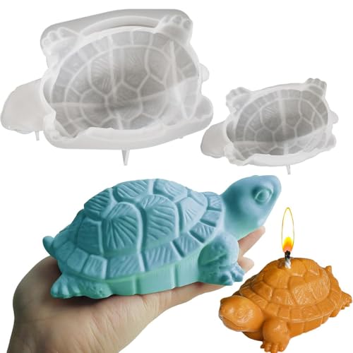 Tone Fun 3D-Silikonform mit Meeresschildkröte für Epoxidharz für Heimwerker, Schreibtisch-Dekorationen, Harz-Kunst, Kunsthandwerk, Kerzen, Rucksackanhänger, Schlüsselanhänger usw. (14,3 x 9,9 x 5,3 cm von Tone Fun