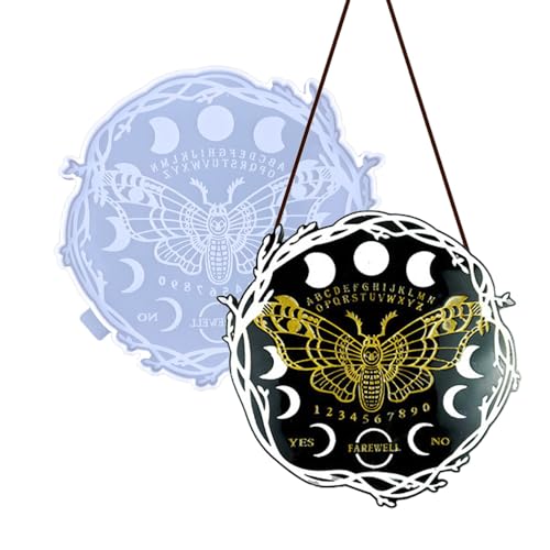 Tone Fun Epoxidharz-Guss-Set für Motten und Mondphasen, zum Aufhängen an der Wand, Fenster, Tür, DIY, Heimbüro, Dekoration, Rucksack-Ornament, Partyzubehör (23,5 x 23,4 x 1 cm) von Tone Fun