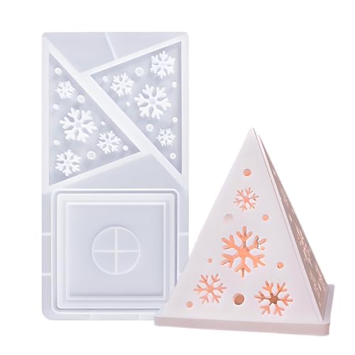 Tone Fun Schneeflocken-Pyramiden-Teelichthalter, Harz-Silikonformen für Harz, Gips, Zementbeton, für Heimwerker, Heim-Desktop-Dekorationen, Kerzenständer, Kerzen usw Tone Fun Schneeflocken-Pyramiden-Teelichthalter, Harz-Silikonformen für Harz, Gips, Zementbeton, für Heimwerker, Heim-Desktop-Dekorationen, Kerzenständer, Kerzen usw von Tone Fun