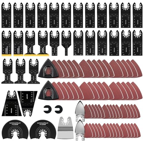 98Pcs Oszillierende Sägeblätter, Oszillierende Werkzeugklingen Professionelle Universal Schnellspanner Multi Tool Klingen Holz schneiden 98Pcs Oszillierende Sägeblätter, Oszillierende Werkzeugklingen Professionelle Universal Schnellspanner Multi Tool Klingen Holz schneiden von ToneRiso