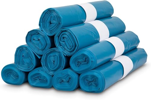 TONECO Profi Müllsäcke 100 Stück Abfallsäcke Extra Stark 70 cm x 110 cm - 10 ROLLEN (100 extra starke Beutel) - Blaue Müllbeutel - 120L - super stabil - 100% recycelte Folie - (10) von Toneco