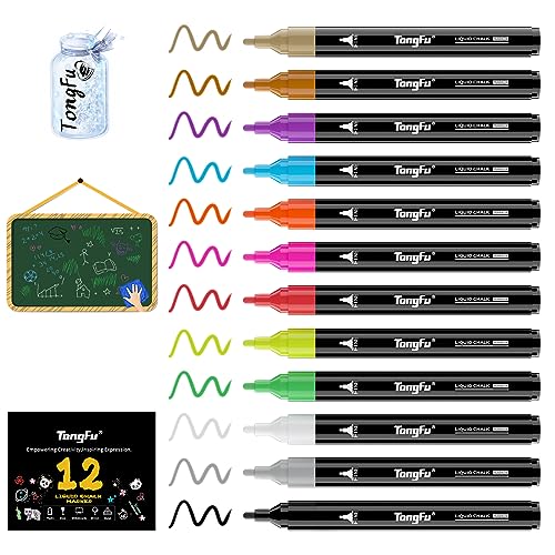 TongFu 12 Kreidestifte für Fenster, 3mm Kreidestift Kreidemarker für Tafel Abwaschbar Whiteboard Marker, Weihnachtsgeschenke, Fensterkreide Stifte Glasmalstifte Chalk Marker… TongFu 12 Kreidestifte für Fenster, 3mm Kreidestift Kreidemarker für Tafel Abwaschbar Whiteboard Marker, Weihnachtsgeschenke, Fensterkreide Stifte Glasmalstifte Chalk Marker… von TongFu