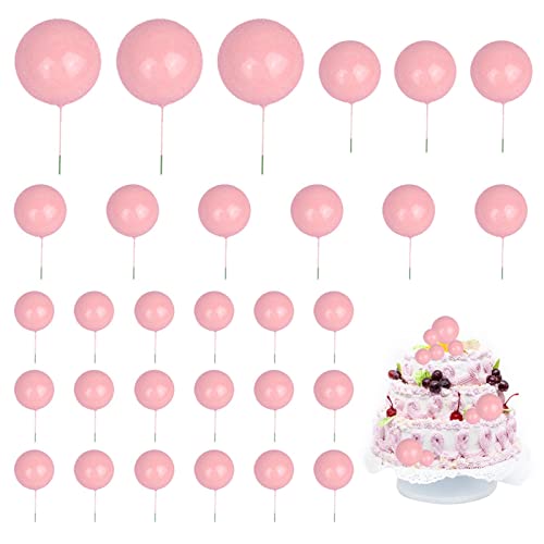 30 Stück Kugel-Kuchenaufsätze, Mini-Luftballons, Cupcake-Topper, bunte Perlen-Kugel-Kuchenspieße, Einsatz, Cupcake-Dekoration, mehrere Größen für Hochzeit, Jahrestag, Geburtstag, Party (Farbe: Rosa) 30 Stück Kugel-Kuchenaufsätze, Mini-Luftballons, Cupcake-Topper, bunte Perlen-Kugel-Kuchenspieße, Einsatz, Cupcake-Dekoration, mehrere Größen für Hochzeit, Jahrestag, Geburtstag, Party (Farbe: Rosa) von Tongdejing
