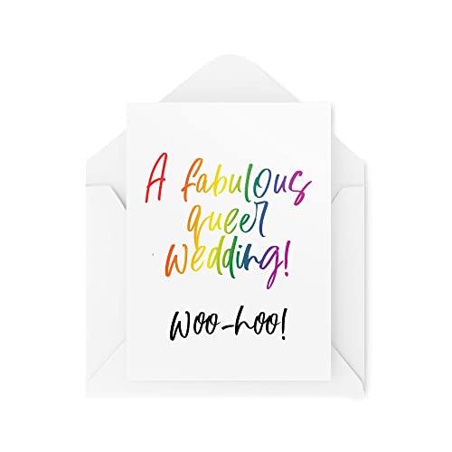 Tongue in Peach Lustige LGBTQ+ Hochzeitskarten – eine fabelhafte Queer Hochzeit – Just Married Karten – Brautpaare Karte – nicht binäre Hochzeitskarte – CBH1574 Tongue in Peach Lustige LGBTQ+ Hochzeitskarten – eine fabelhafte Queer Hochzeit – Just Married Karten – Brautpaare Karte – nicht binäre Hochzeitskarte – CBH1574 von Tongue in Peach