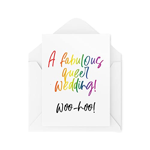 Tongue in Peach Lustige LGBTQ+ Hochzeitskarten – eine fabelhafte Queer Hochzeit – Just Married Karten – Brautpaare Karte – nicht binäre Hochzeitskarte – CBH1574 von Tongue in Peach