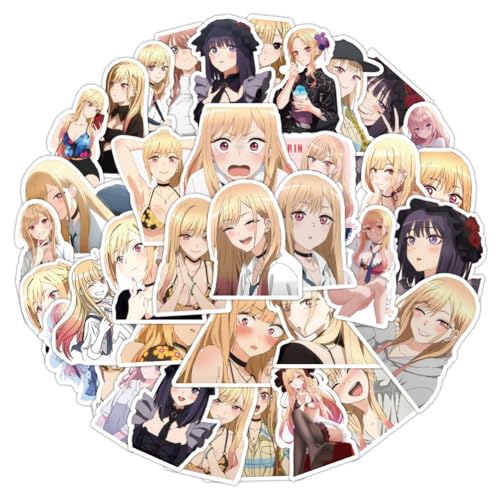Kitagawa Marin/Shizuku Kuroe Anime-Aufkleber, 5,5–8,5 cm, wasserdicht, Graffiti-Aufkleber für Gepäck, Kühlschrank, 50 Stück von Tongyundacheng