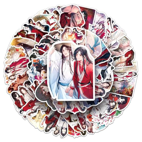 Klassische Anime-Aufkleber, Manga-Charakter-Aufkleber-Set, Xie Lian/Hua Cheng, Anime-Aufkleber, dekorativer Aufkleber für Laptop, Gepäck, wasserdicht, 58 Stück von Tongyundacheng