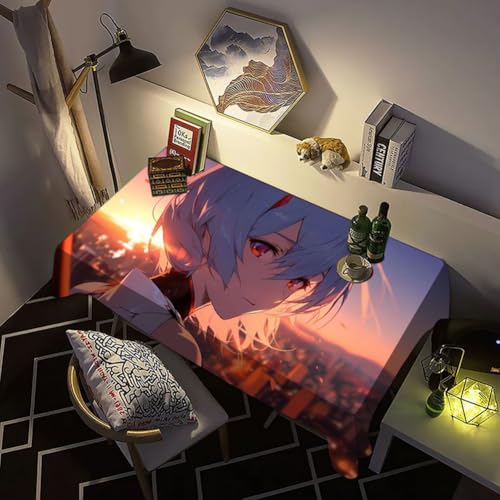 Tongyundacheng Tischdecke mit Anime-Charakteren, Asuka Langley Soryu/Ayanami Rei, 3D-Druck, wasserdicht, staubdicht, Computertischdekoration, Geschenke von Tongyundacheng