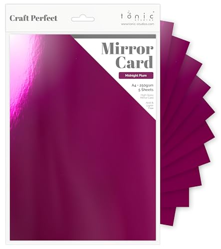 Tonic Studios 9445e Craft Card, Pappe, Midnight Plum, A4, 5 Paket von Tonic Studios