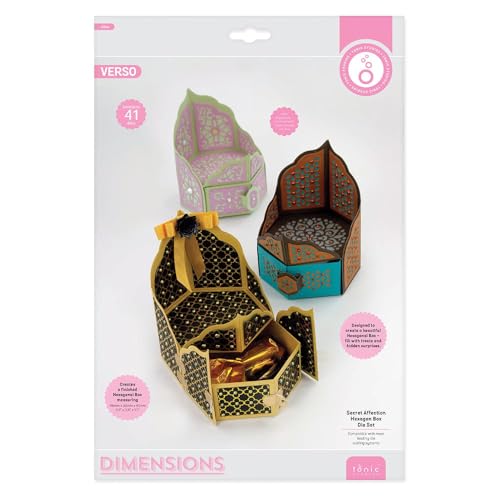 Tonic Studios Secret Affection Hexagon Stanzschablonen-Set – 41 Stanzformen, 110 mm x 100 mm Tonic Studios Secret Affection Hexagon Stanzschablonen-Set – 41 Stanzformen, 110 mm x 100 mm von Tonic Studios
