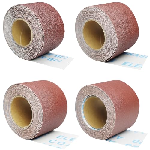 Schmirgeltuch-Rollen-Set – Körnung 80, 120, 220, 320 pro Rolle, 4,5 m, Schleifpapierrollen, sortiertes Schleifpapier für Holzbearbeitung, Automobil, Metallpolieren, 5,1 cm breit Schmirgeltuch-Rollen-Set – Körnung 80, 120, 220, 320 pro Rolle, 4,5 m, Schleifpapierrollen, sortiertes Schleifpapier für Holzbearbeitung, Automobil, Metallpolieren, 5,1 cm breit von Tonmp