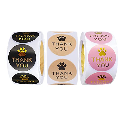 1500 Stück Dankeschön-Aufkleber, Dankeschön Aufkleber Kleine Business Hot Stamping/Kraftpapier 1 Zoll Katze Pfote Danke Aufkleber 1500 Stück Dankeschön-Aufkleber, Dankeschön Aufkleber Kleine Business Hot Stamping/Kraftpapier 1 Zoll Katze Pfote Danke Aufkleber von Tonone
