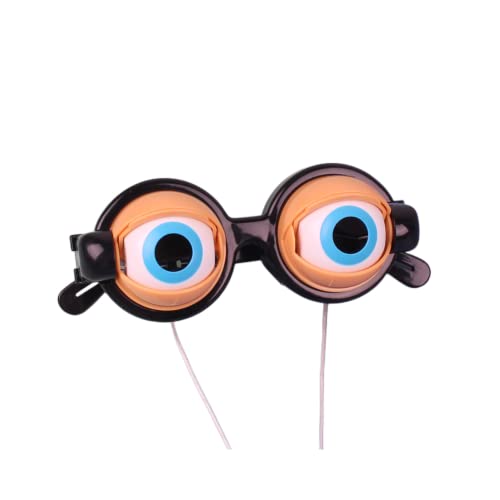 Tonone Verrückte Brille, Spaß Brille Fasching Augapfel-Brille Lustige Partybrillen Spassbrillen Kinderbrillen Lustige Brillen Wackelaugen Brille Für Kostümzubehör Und Fotokabine Requisiten,Orange von Tonone