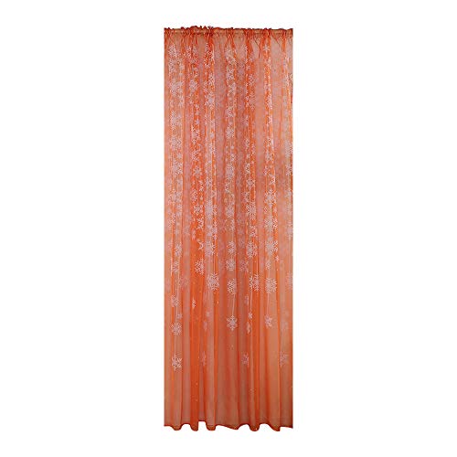 Tonsee Accessoire Vorhang Für Schmale Fenster Tüll Weihnachtsvorhang Voile 1PCS Fensterbehandlung Drapieren Schneeflocke Wohnkultur Outdoor Vorhang Mit Ösen (Orange, One Size) von Tonsee Accessoire