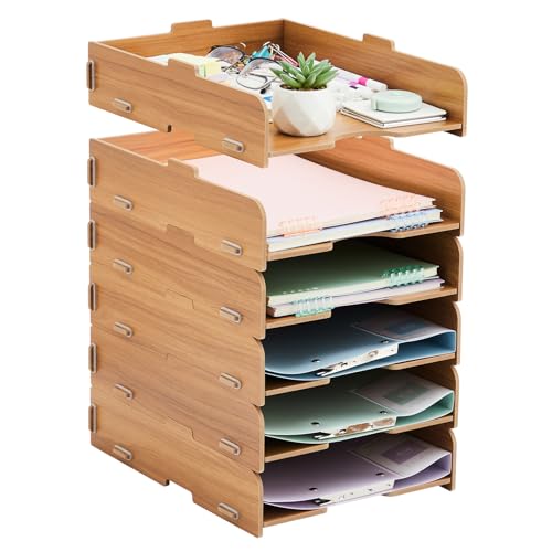 Tonsmile Ablagefächer Stapelbar, 6 STÜCK Büro Organizer Schreibtisch Briefablage Holz für Ablage Schreibtisch/Ablagefächer/Dokumentenablage/Papierablage Aktenablage A4 Tonsmile Ablagefächer Stapelbar, 6 STÜCK Büro Organizer Schreibtisch Briefablage Holz für Ablage Schreibtisch/Ablagefächer/Dokumentenablage/Papierablage Aktenablage A4 von Tonsmile